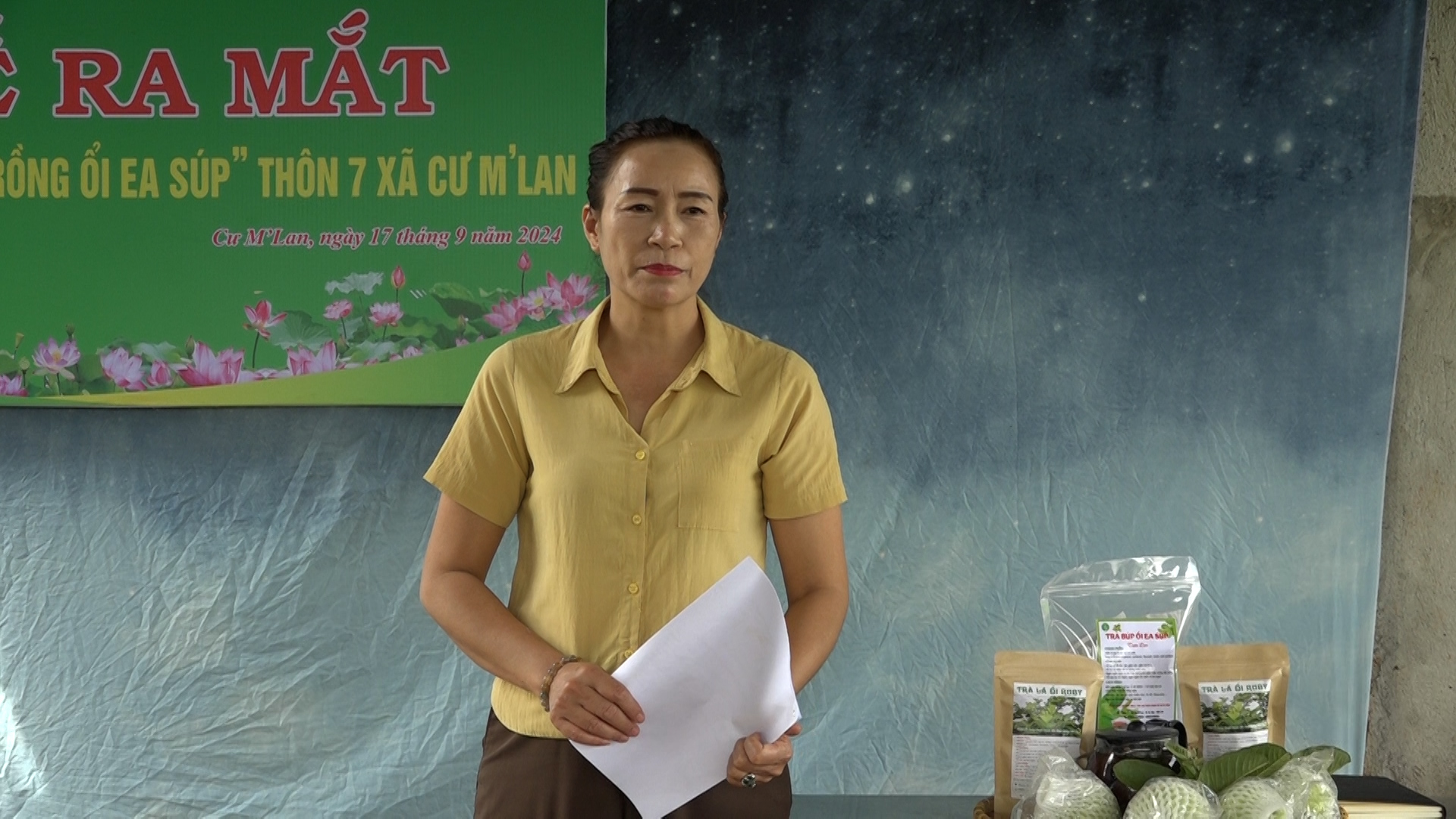 lãnh đạo HND huyện phát biểu tại lễ ra mắt mô hình